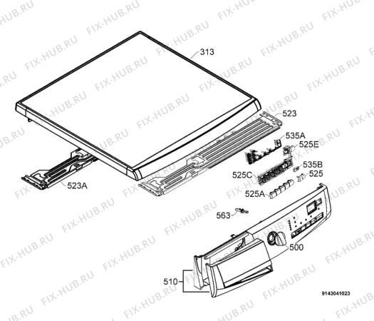 Взрыв-схема стиральной машины Zanussi ZWH6100A - Схема узла Command panel 037